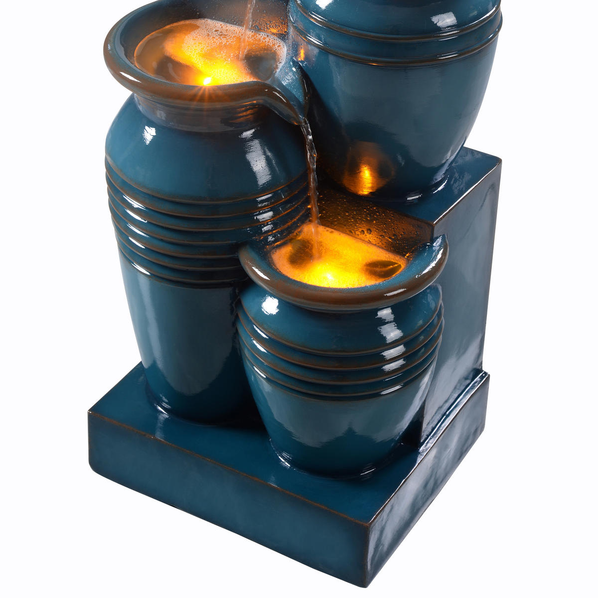 SOLAR-GARTENBRUNNEN 73cm - Blau, Kunststoff (31.5/28.5/73cm) - Teamson Home