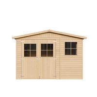 HOLZ-GARTENHAUS MIT IMPRÄGNIERTEM BODEN - H226x316x324 cm/9 m² - M335+335G - Beige, Holz (324/232/297cm) - Timbela