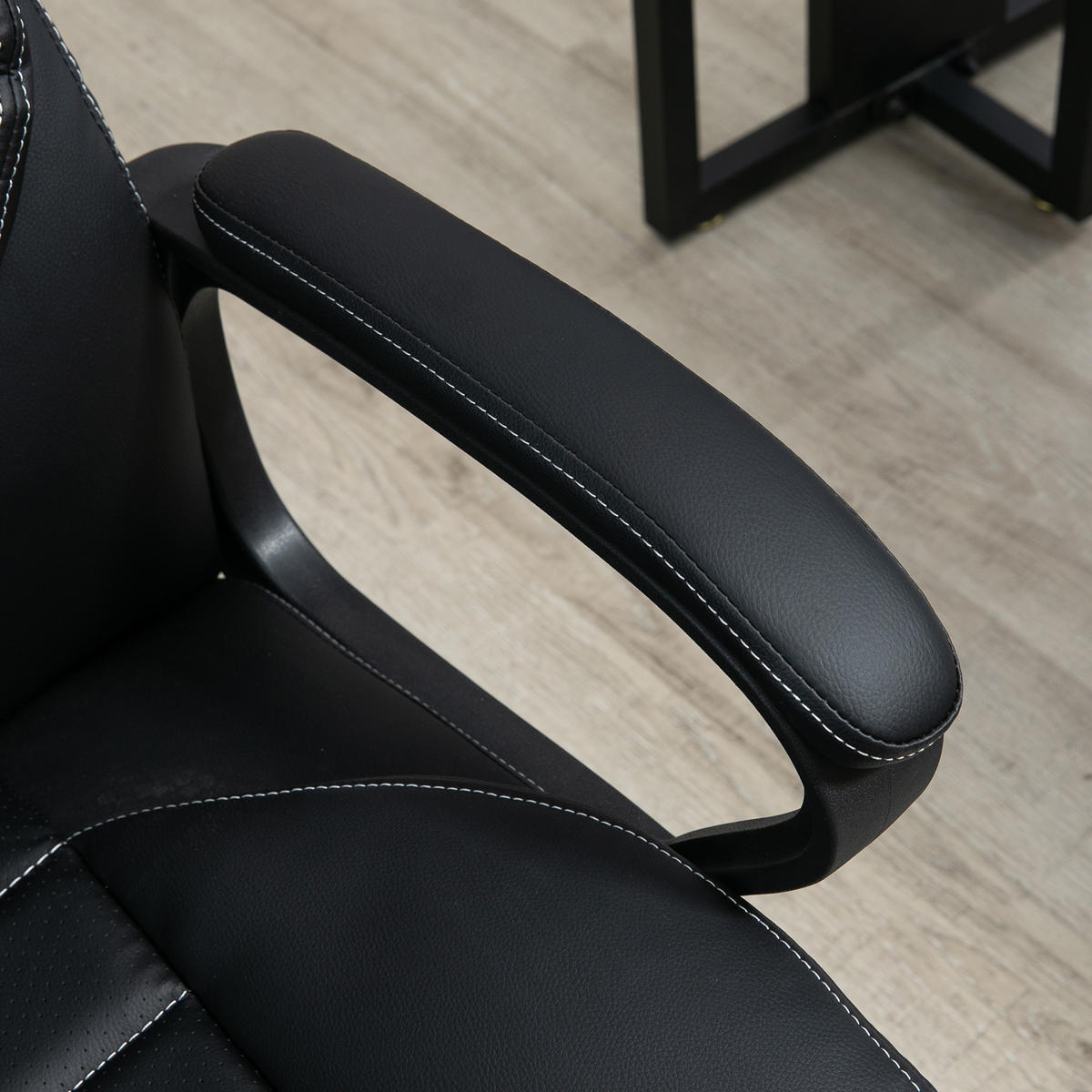 BÜROSTUHL mit Massage, Schwarz - Schwarz, Leder (78/120/66cm) - Vinsetto