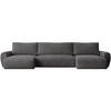WOHNLANDSCHAFT mit Schlaffunktion Poss U dunkelgrau - Dunkelgrau, Textil (395/70/153cm) - Beautysofa