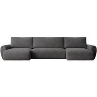 WOHNLANDSCHAFT mit Schlaffunktion Poss U dunkelgrau - Dunkelgrau, Textil (395/70/153cm) - Beautysofa