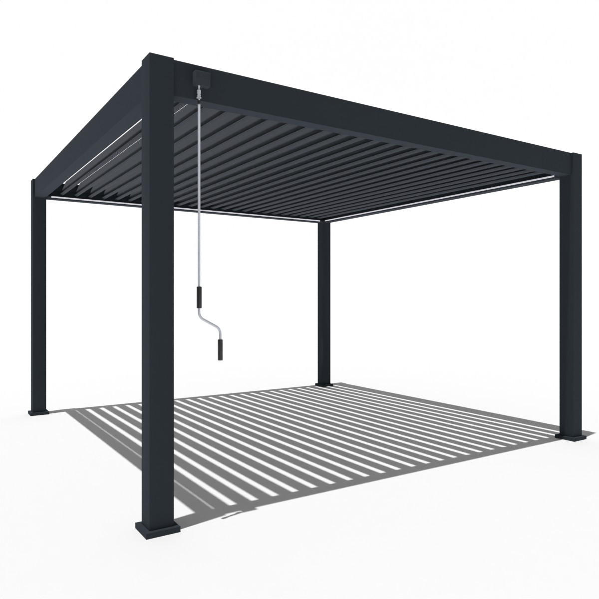 PERGOLA Deluxe Plus Pavillon Terrassenüberdachung Aluminium 4 x 4 m anthrazit - Anthrazit, Metall (400/255/400cm) - WEIDE