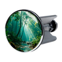 WASCHBECKENSTÖPSEL Rainforest - Grün, Kunststoff/Metall (4/7/7cm) - Sanilo