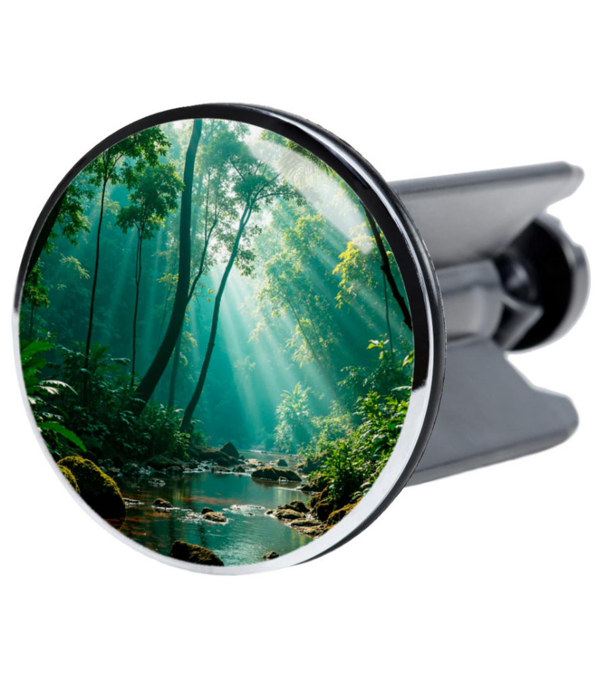 WASCHBECKENSTÖPSEL Rainforest - Grün, Kunststoff/Metall (4/7/7cm) - Sanilo