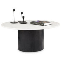 COUCHTISCH GANGA weiß/schwarz - Schwarz/Weiß, Naturmaterialien/Holz (80/80/35cm) - IDIMEX