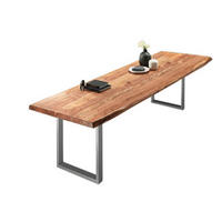 ESSTISCH VALIN - Beige/Silberfarben, Holz/Metall (120/350/79cm) - SAM
