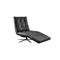 RELAXLIEGE LETICIA Schwarz Leder - Schwarz, Leder/Metall (82/115/156cm) - KAWOLA