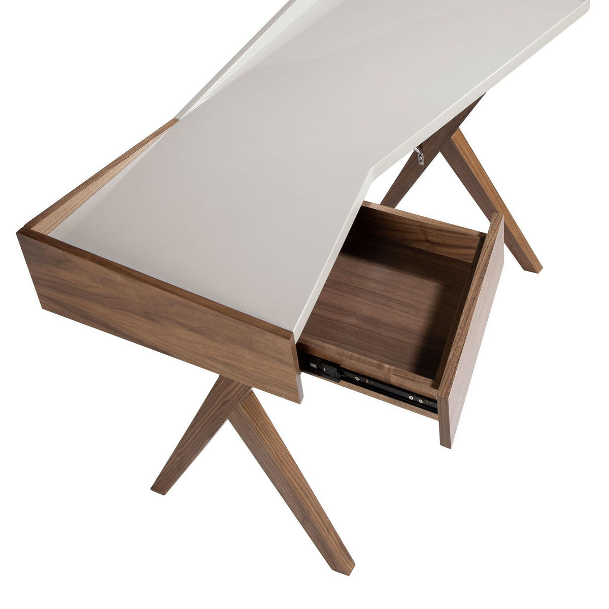 SCHREIBTISCH Schreibtisch aus Nussbaumholz mit grauer Holzplatte 120/60/81 cm - Walnussfarben/Grau, Holz (60/120/81cm) - ANGEL CERDA