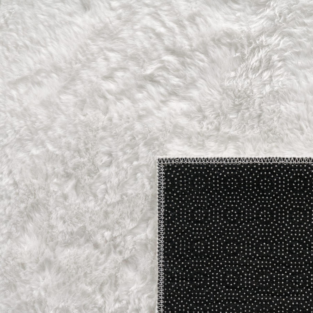 TEPPICH Kurzflor waschbar Einfarbig Wohnzimmer schmutzabweisend Weiß Rund 160D - Weiß, Textil (160/160cm) - KADIMA DESIGN