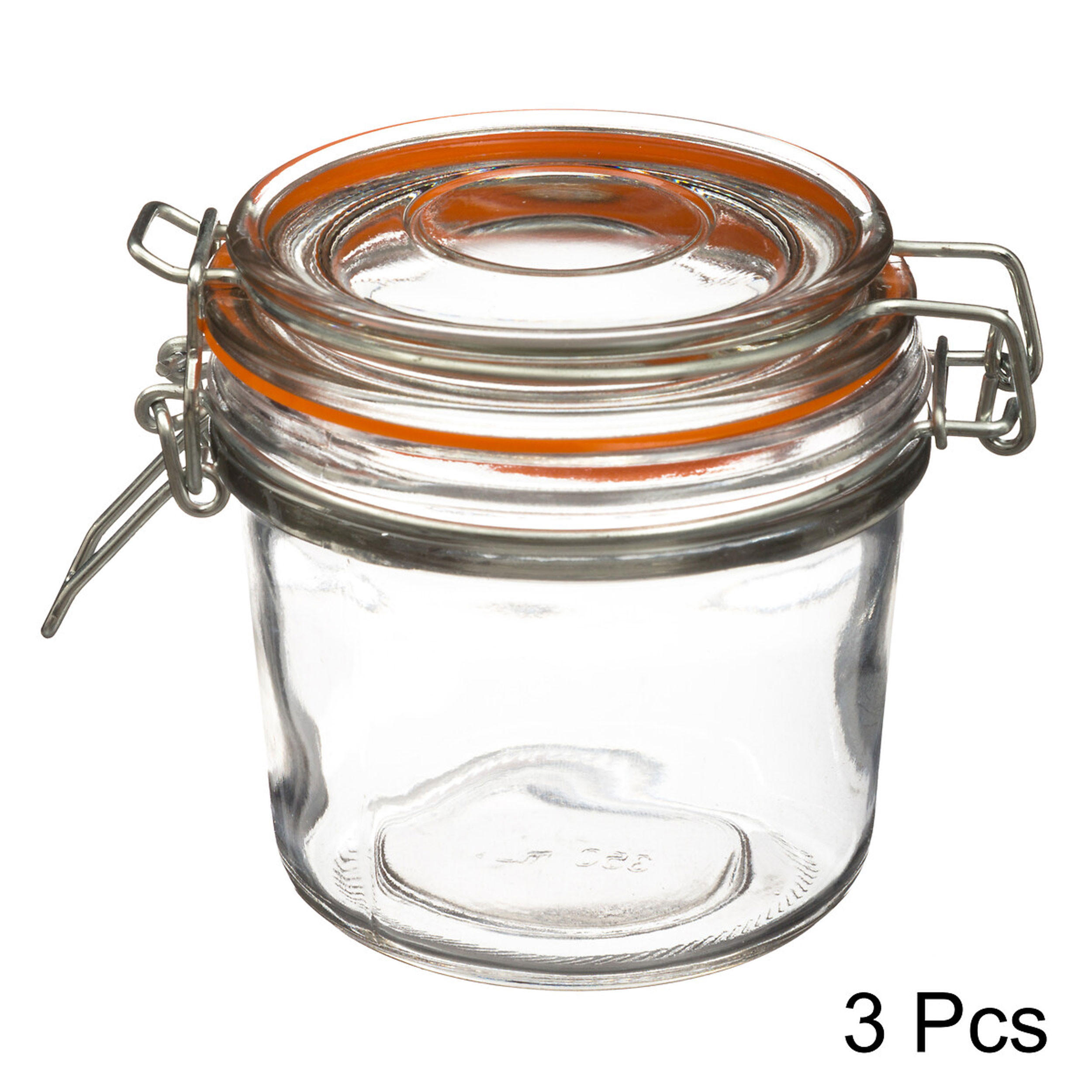 EINMACHGLÄSER 3er-Set mit Silikondichtung und Bügelverschluss, Glas, 325 ml - Transparent, Glas (0.325L) - 5five Simply Smart