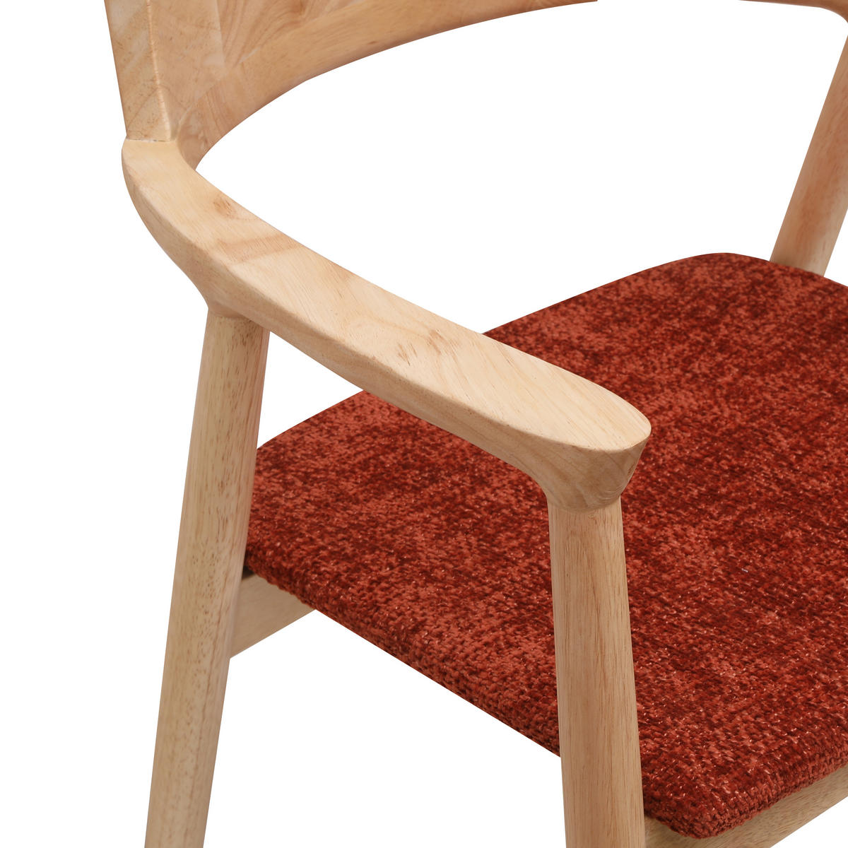 STUHL 2er-Set Holz Terrakotta - Rot, Holz (58/75/57.5cm) - Nordlys
