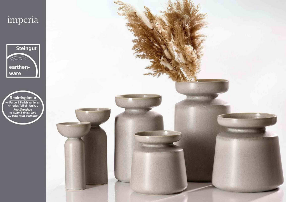 VASEN-SET Imperia grau 2er Set - Grau, Keramik (1cm) - Ritzenhoff Breker