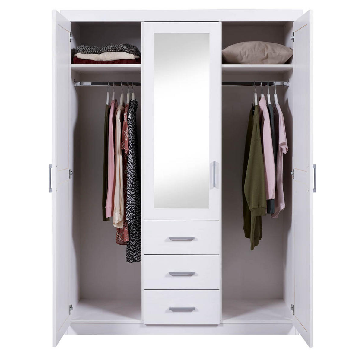 KLEIDERSCHRANK weiß - Weiß, Holzwerkstoff (140/190/55cm) - ebuy24