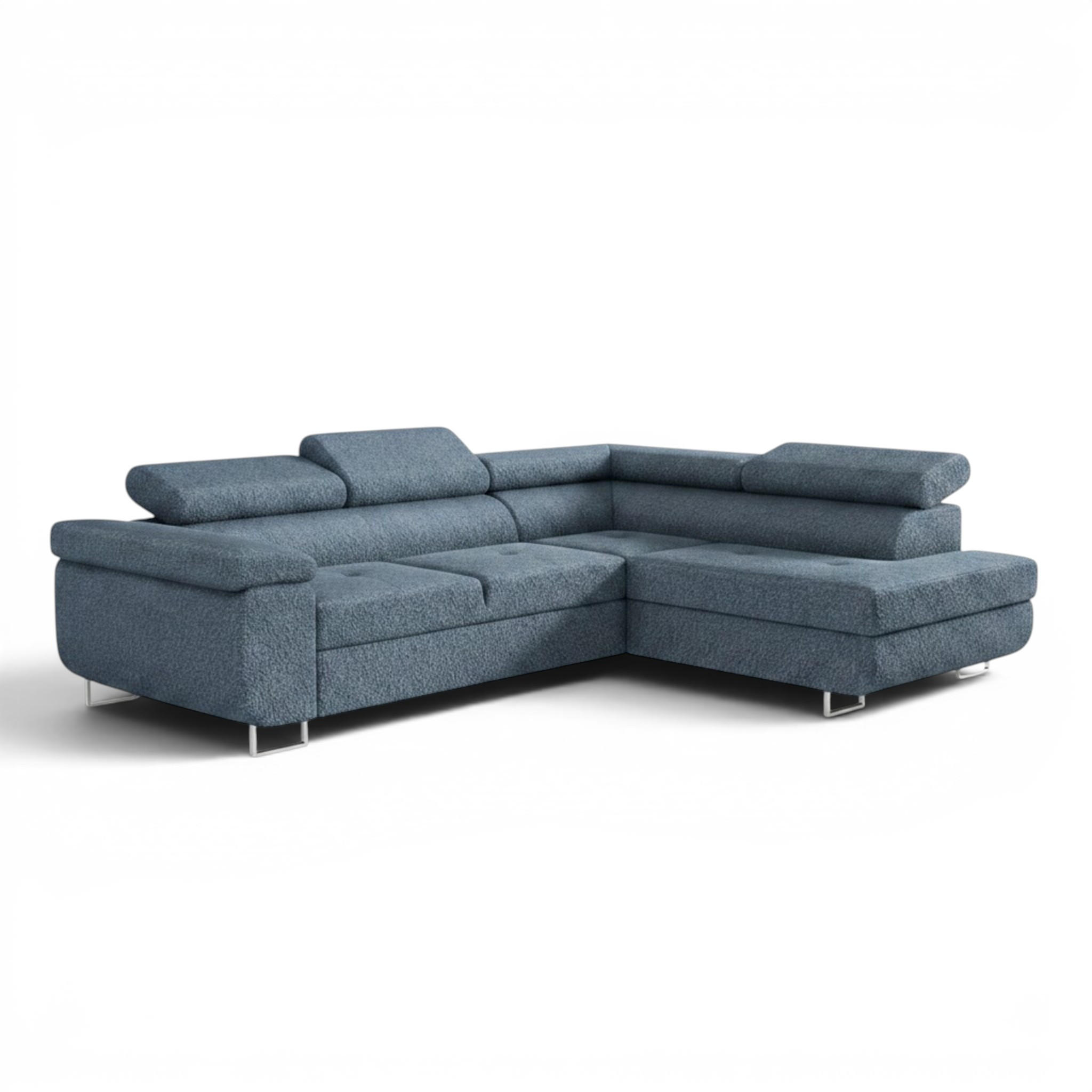 ECKSOFA Jade Mit Schlaffunktion - Blau, Holzwerkstoff/Textil (275/202cm) - Fun Möbel