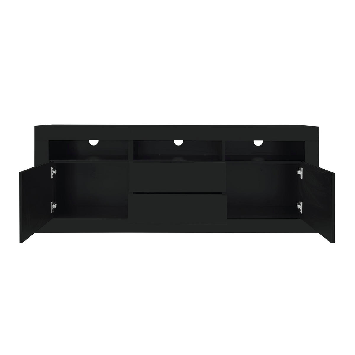 TV-SCHRANK in Schwarz mit Hochglanz-Front und LED 160/35/60 cm - Schwarz, Holzwerkstoff (160/60/35cm) - Redom