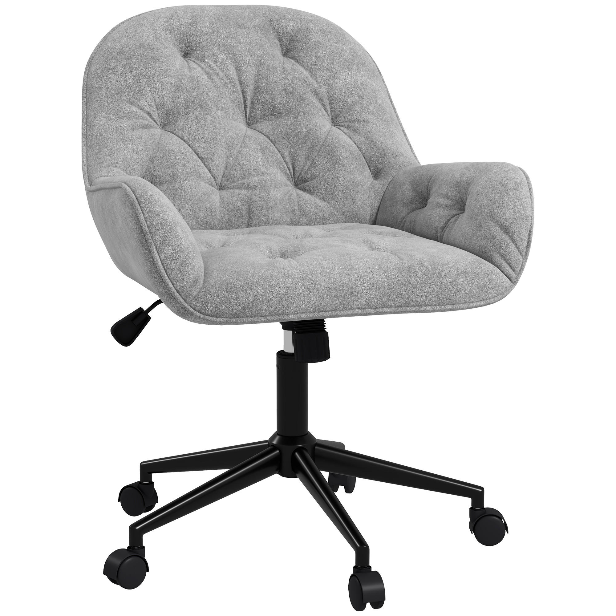 BÜROSTUHL, Polyester, Hellgrau - Hellgrau, Metall (61/91/60cm) - Vinsetto