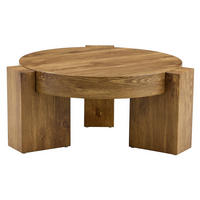 KLUBSKA miza, MDF/steklo, rjav lesni dekor, 61/44 cm, 2v1 - naravne barve, leseni material (61/61/36cm) - BEAOK
