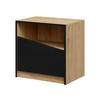 NACHTTISCH Aston 06 - Eichefarben/Schwarz, Holzwerkstoff (50/50/36cm) - MIRJAN24