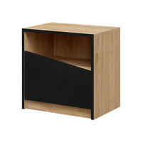NACHTTISCH Aston 06 - Eichefarben/Schwarz, Holzwerkstoff (50/50/36cm) - MIRJAN24