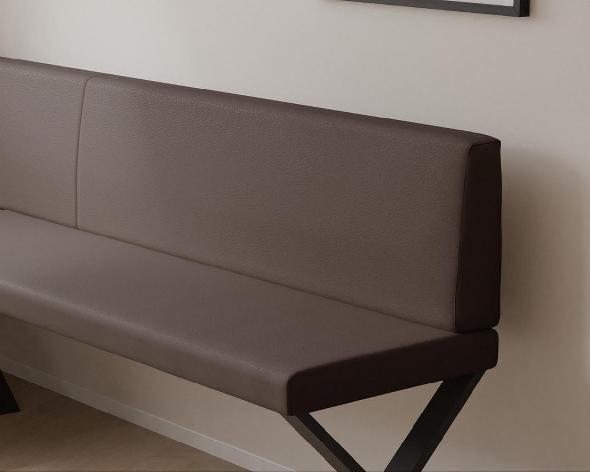 ECKBANK links VERO X Kunstleder glatt, 128/168 cm Braun - Braun, Kunststoff/Textil (128/168cm) - Idohome
