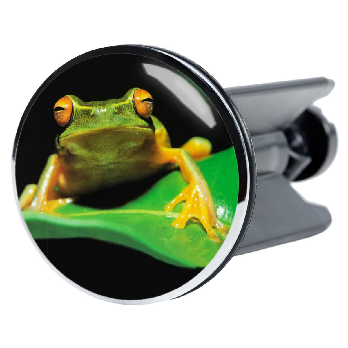 WASCHBECKENSTÖPSEL Frosch Grün - Grün, Kunststoff/Metall (4/7/7cm) - Sanilo