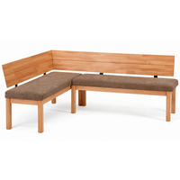 ECKBANK Danny 1 für 5 Personen Massivholz + Microfaser Kernbuche/Braun - Kernbuche/Braun, Holz (155/194cm) - 58aufmkessel