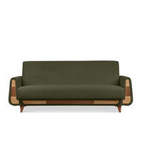 3-SITZER-SCHLAFSOFA GUSTAVO II mit Armlehnen, Olive - Olivgrün, Holz/Holzwerkstoff (230/98/98cm) - KONSIMO®