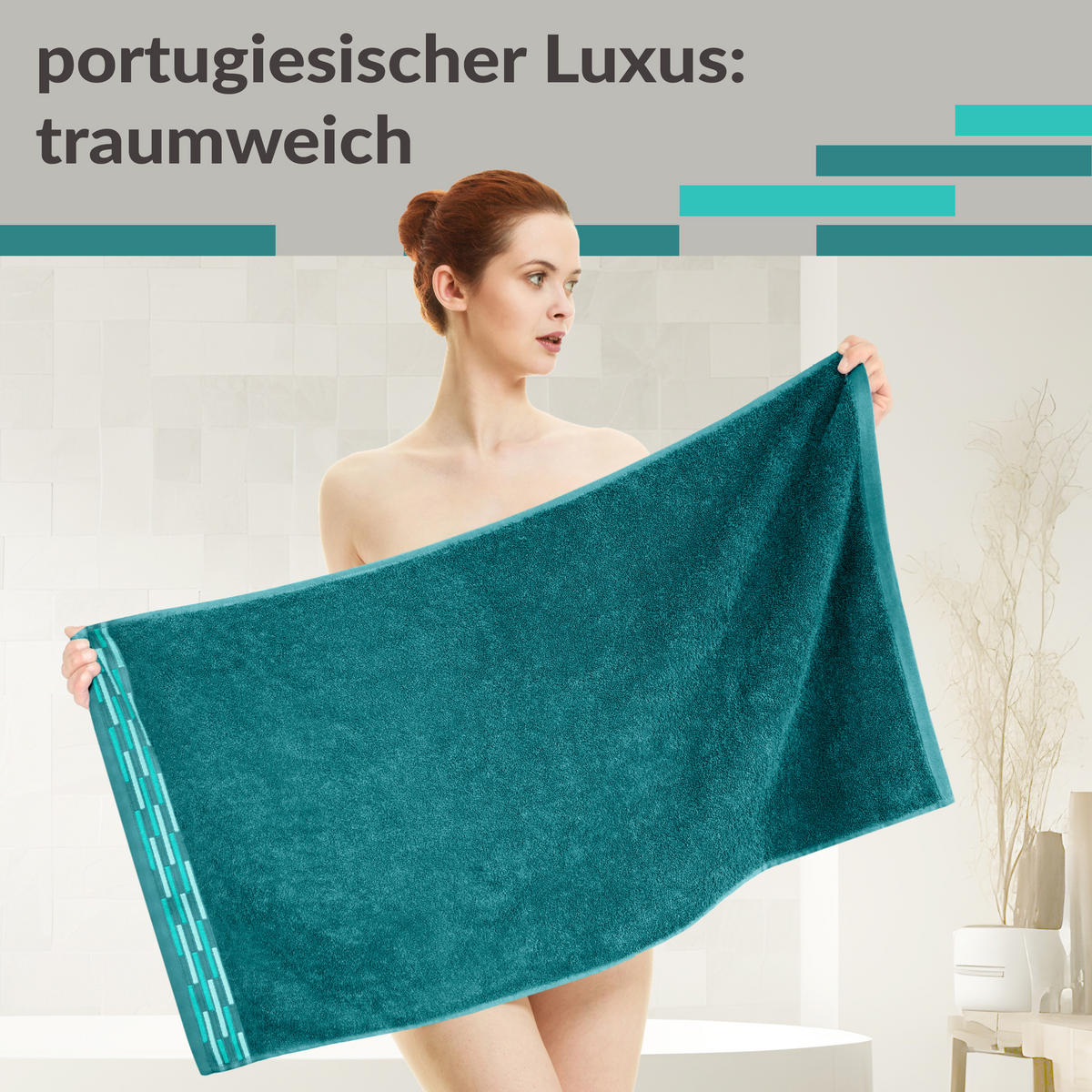 HANDTUCH Lugano Opal Grün 50x100 cm - Opal, Textil (50/100cm) - Lashuma