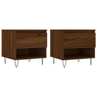 COUCHTISCHE 2 Stk. Braun Eichen-Optik 50x46x50 cm Holzwerkstoff - Braun, Holzwerkstoff (50/50/46cm) - furnicato