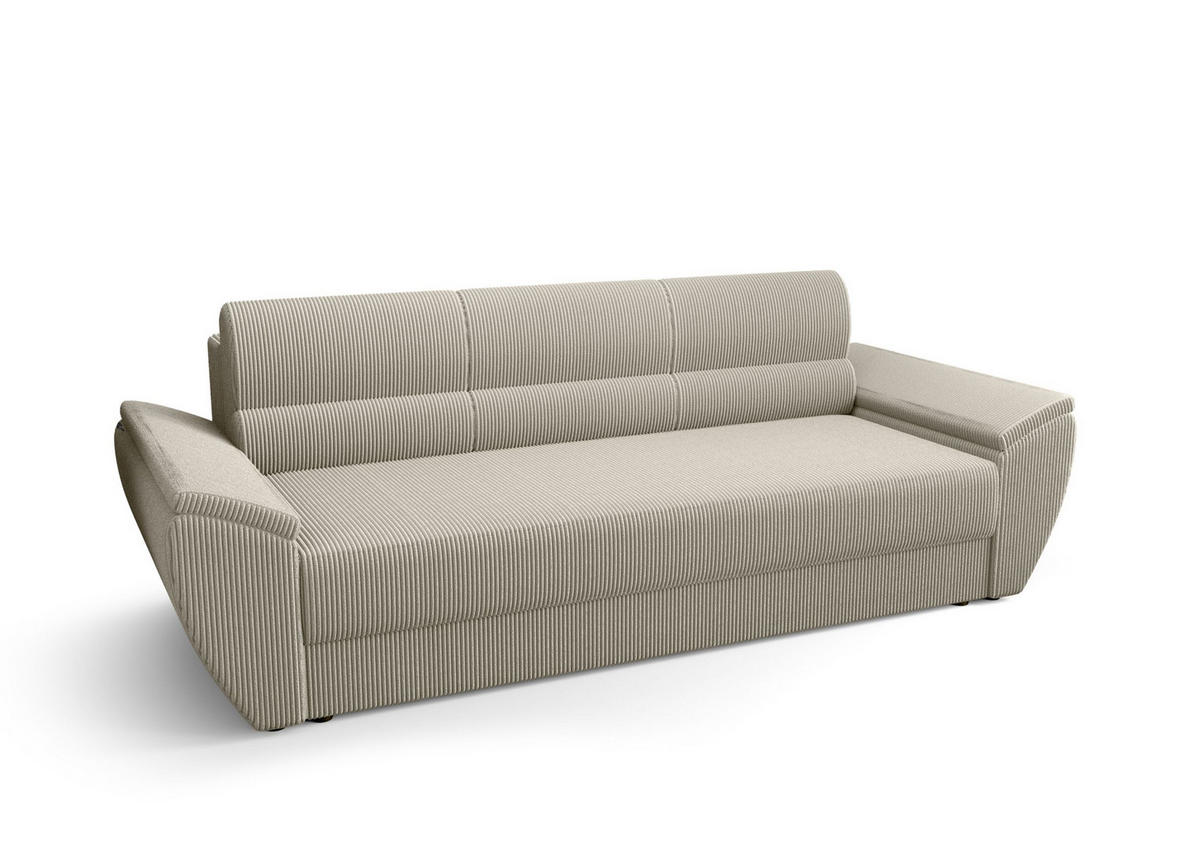 SOFA REBI BIS mit Schlaffunktion POSO 100 mit Stauraum - Beige, Textil (80/78/240cm) - Bedante