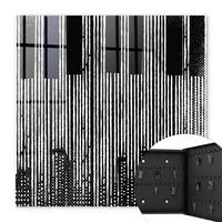 SCHLÜSSELBOX Schwarz 30x30 cm- Türöffnung nach rechts - Geometrische Linien - Multicolor, Metall (30/30/5cm) - TULUP