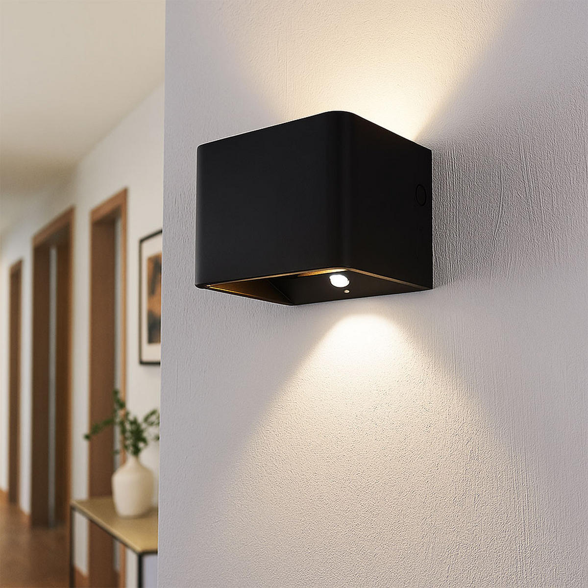 LED WANDLEUCHTE Veronika Schwarz - Schwarz, Metall (10.1/8/10.1cm) - Globo Lighting