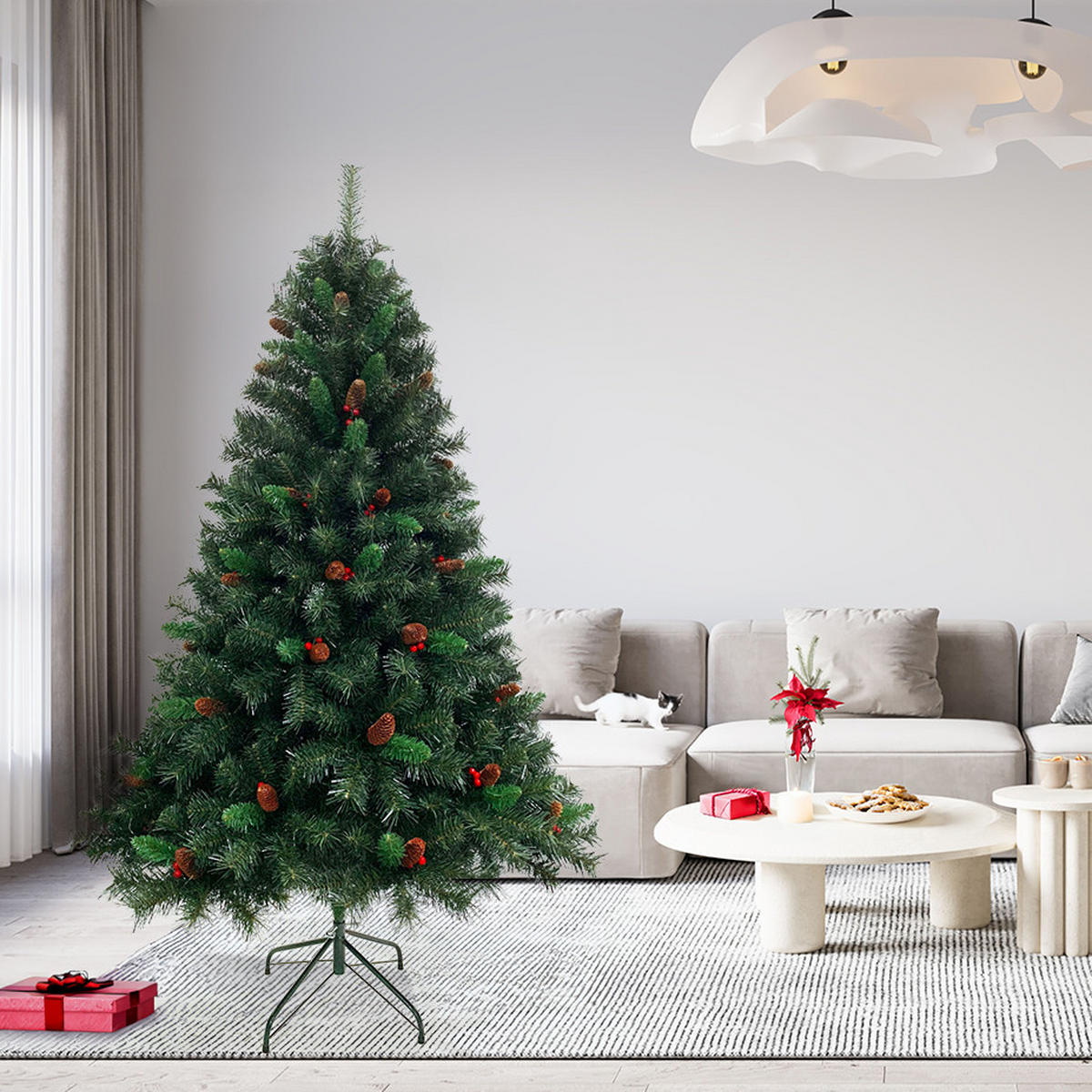 WEIHNACHTSBAUM künstlich - Grün, Kunststoff (90/180cm) - SVITA