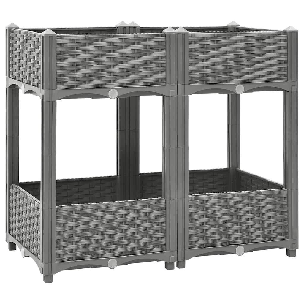 HOCHBEET 80x40x71 cm Polypropylen - Grau, Kunststoff (80/71/40cm)