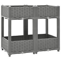 HOCHBEET 80x40x71 cm Polypropylen - Grau, Kunststoff (80/71/40cm)