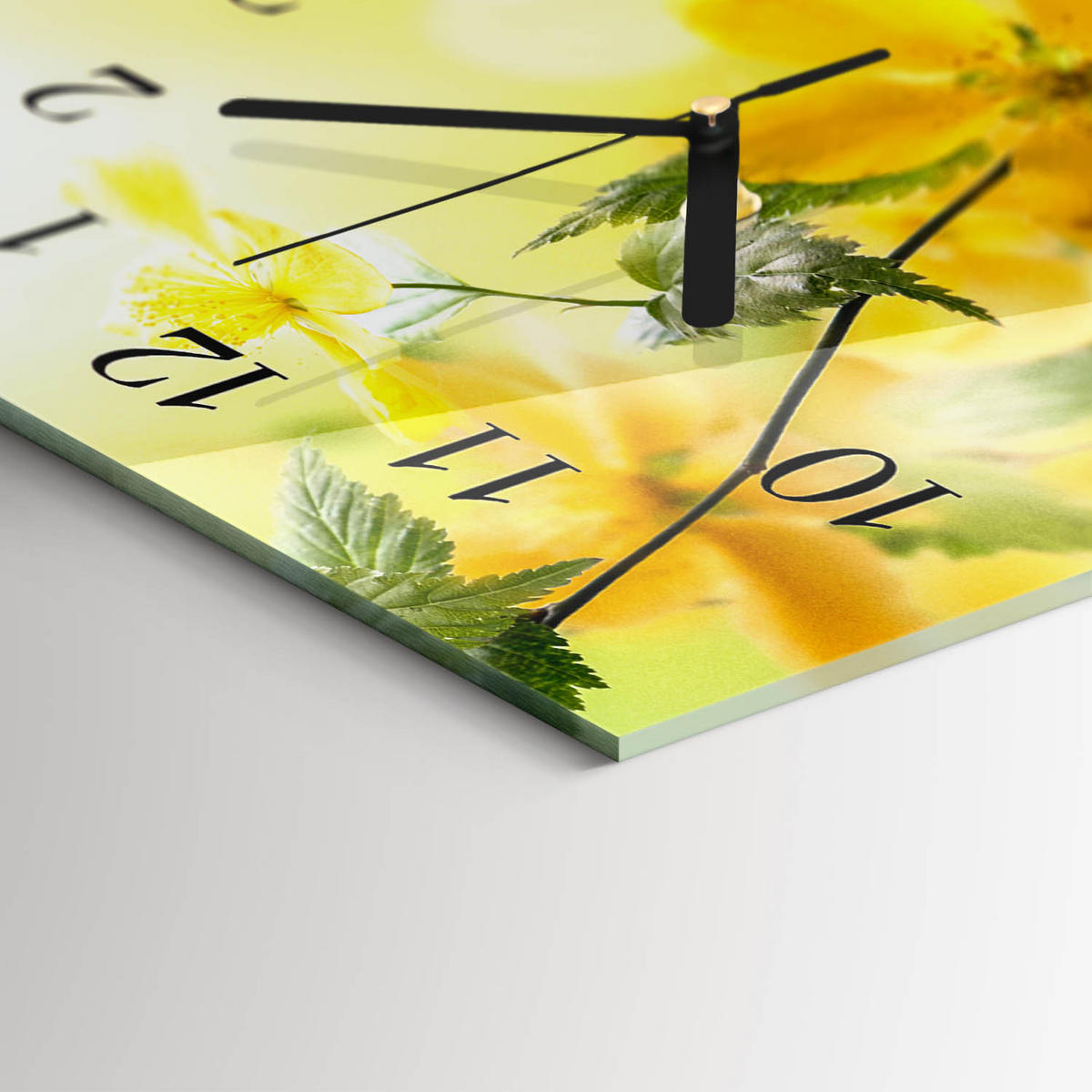 WANDUHR 60x30 cm - Steine - Gelb, Glas (60/30/0.4cm) - TULUP