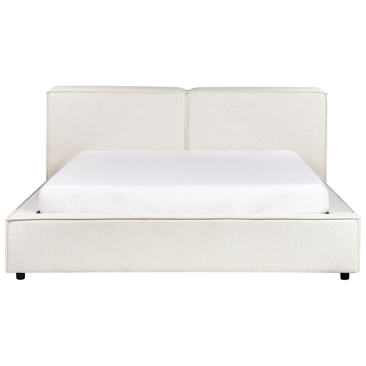 POLSTERBETT mit Lattenrost 160x200 cm Weiß Linards - Creme, Textil (160/200cm) - Beliani