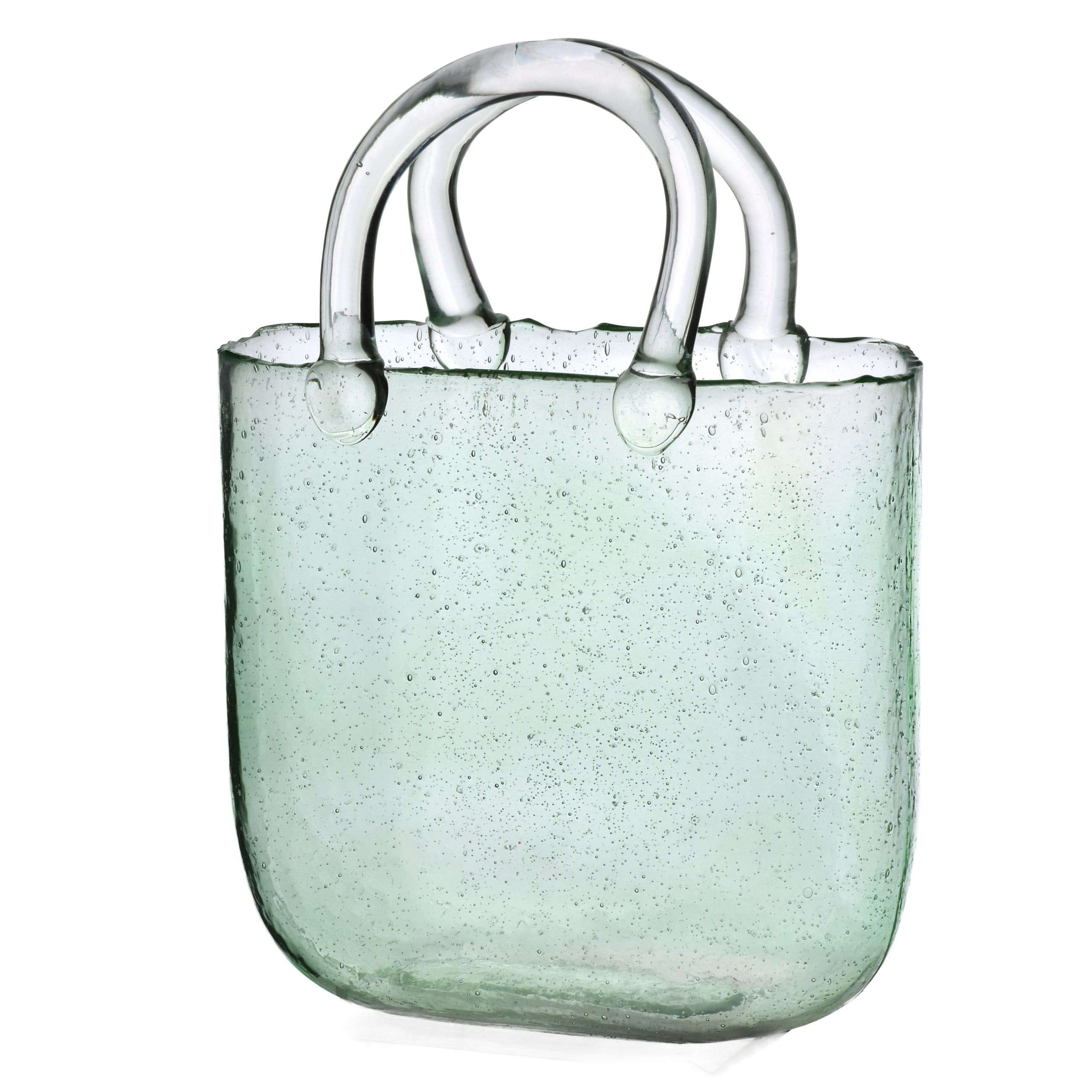 VASE Serenite Bag Transparent Glas - Grün, Glas (30cm) - Mondex