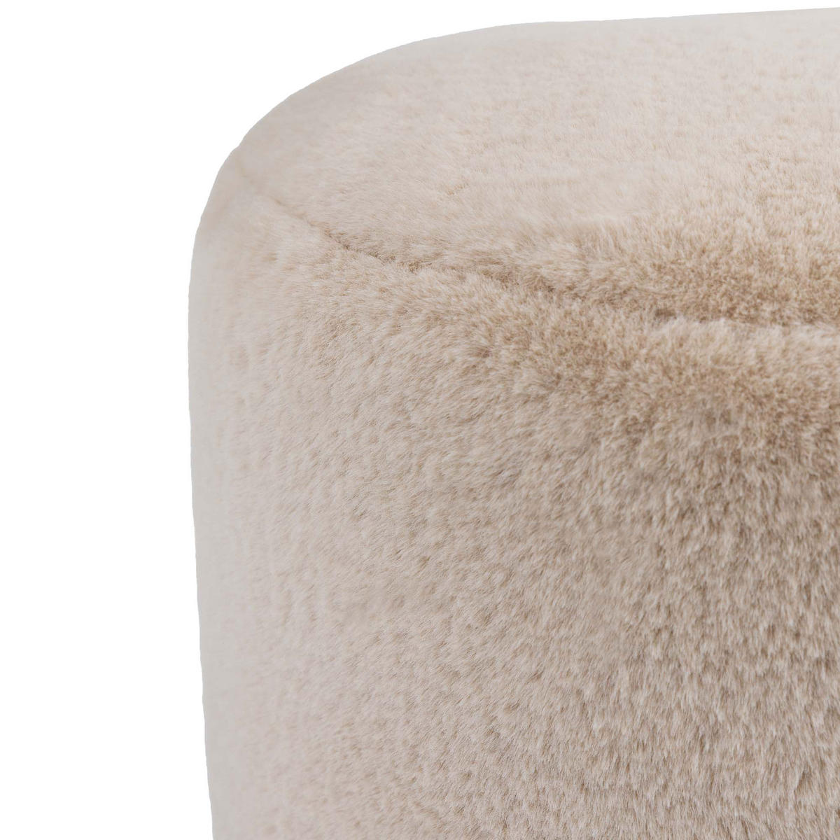 SITZPOUF Milano Kaninchenkunstfell - Beige, Textil (55/35/55cm) - icon