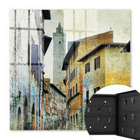 SCHLÜSSELBOX Schwarz 30x30 cm- Türöffnung nach rechts - Mittelmeerstraße - Beige, Metall (30/30/5cm) - TULUP