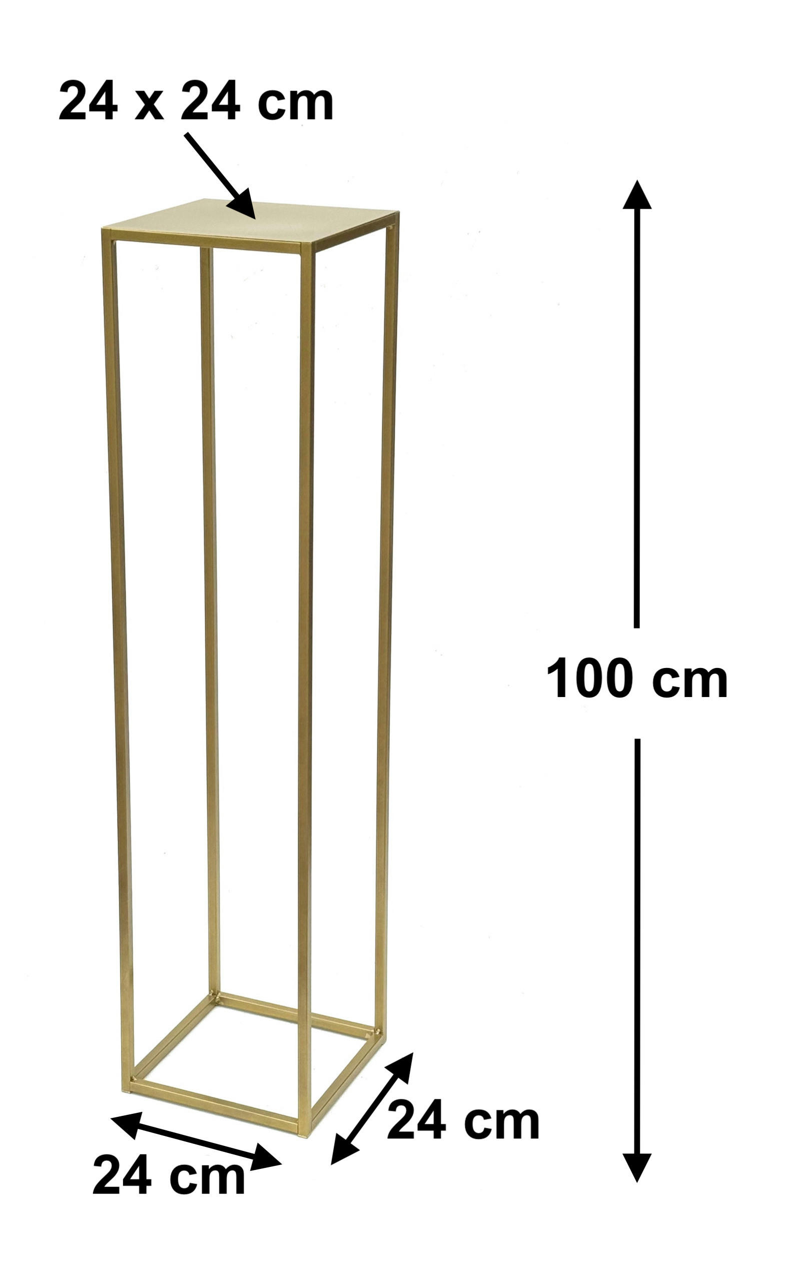 BLUMENHOCKER Metall Gold Eckig 100 cm - Goldfarben, Metall (24/100/24cm) - DanDiBo