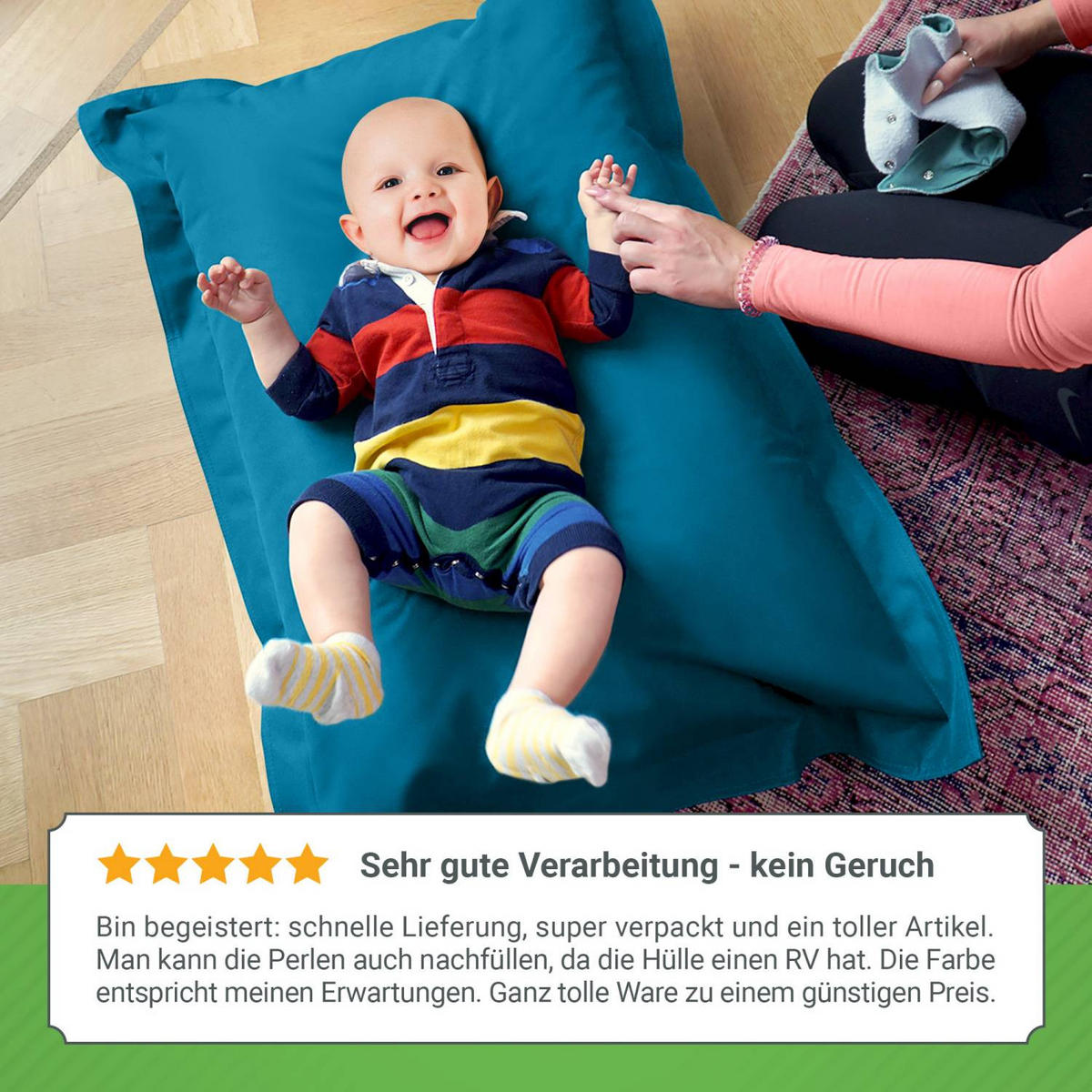 KINDER-SITZSACK 70x100cm - 70 Liter - Blau, Textil (70/10/100cm) - Green Bean