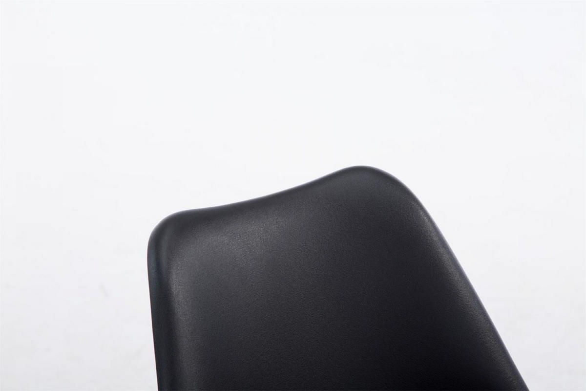 STUHL Lederlook schwarz - Eukalyptusholzfarben/Schwarz, Holz/Textil (48/84/41.5cm) - CLP