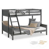 ETAGENBETT 90/200 cm und 140/200 cm mit Matratzen Grau - Grau, Holz - Homestyle4u