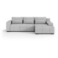 ECKSCHLAFSOFA Benny hellgrau rechts - Silberfarben/Schwarz, Kunststoff/Textil (271/185cm) - Beautysofa