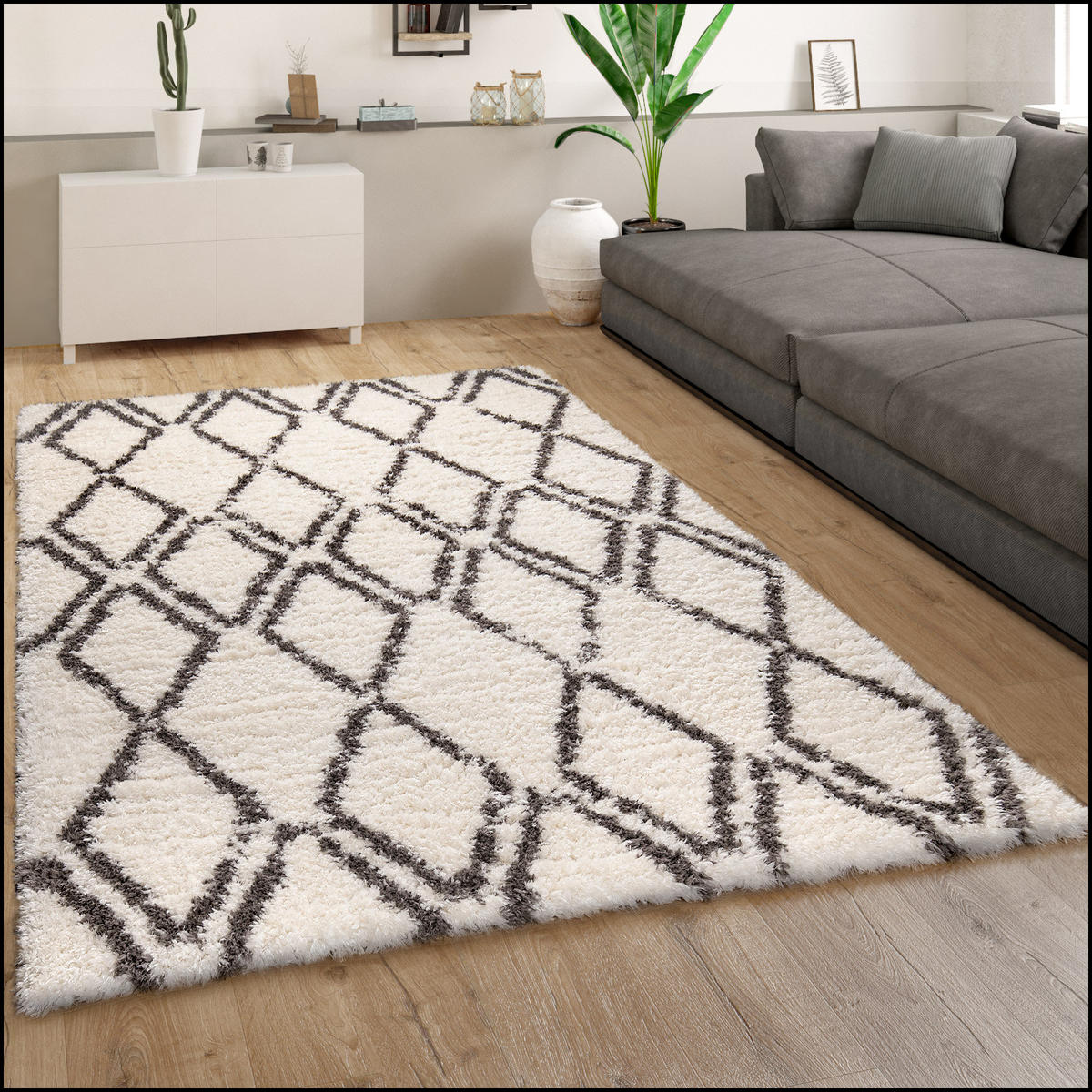 HOCHFLORTEPPICH 120/160 cm Maghreb 77 - Creme, Textil (120/160cm) - Paco Home
