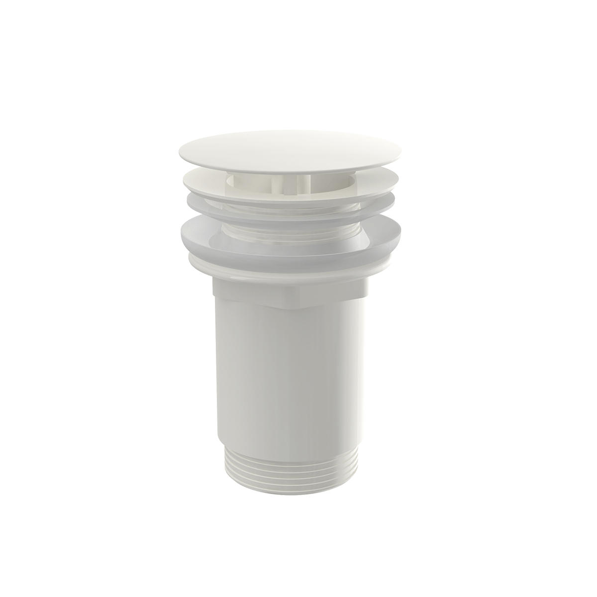 ABLAUFVENTIL 5/4" Ganzmetall, großer nicht verschließbarer Stopfen, Weiß-Glanz - Weiß, Kunststoff (7.5/7.5/15cm) - Alcadrain