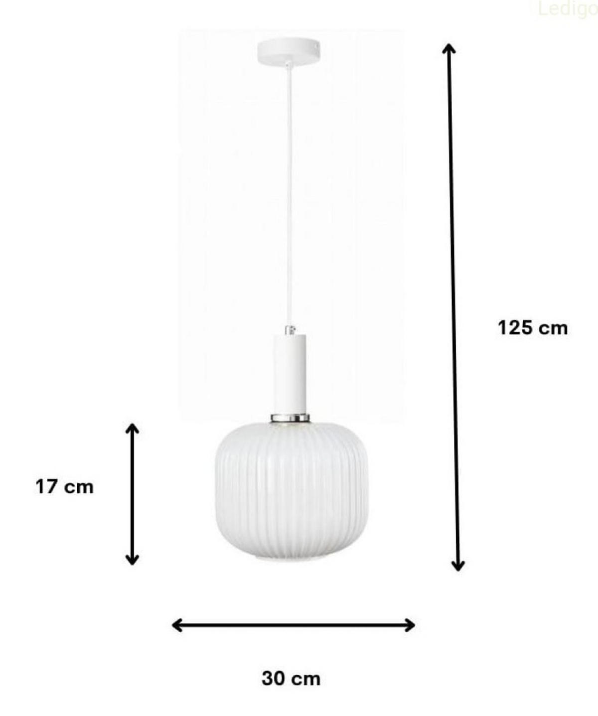 PENDELLEUCHTE Paris - Silberfarben/Weiß, Glas/Metall (30/30/125cm) - kiki design