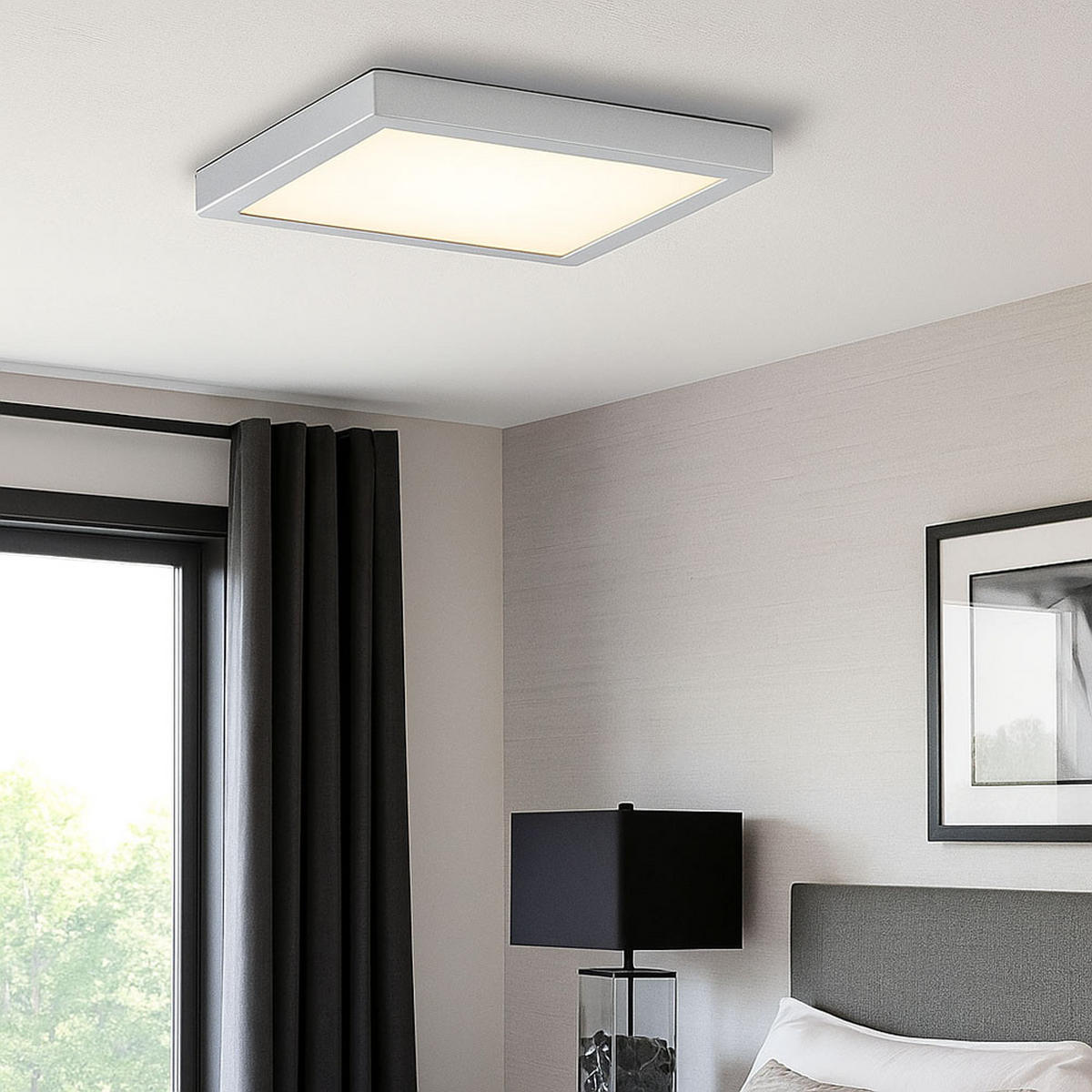 LED PANEL Deckenleuchte Silber Chrom - Silberfarben, Metall (30/30/3.2cm) - Briloner