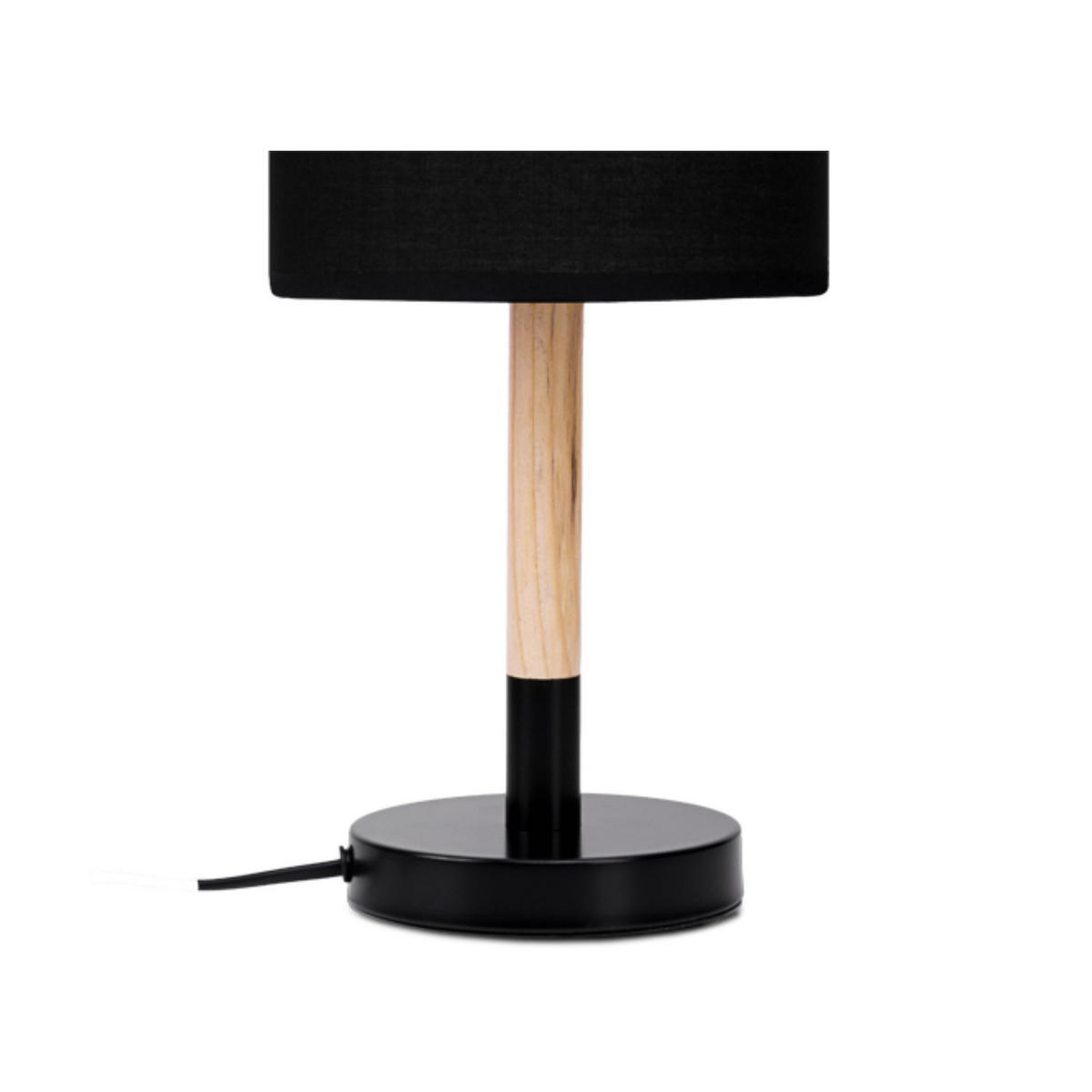 STEHLAMPE PLISO, Schwarz - Schwarz, Holz/Textil (25/25/150cm) - KONSIMO®